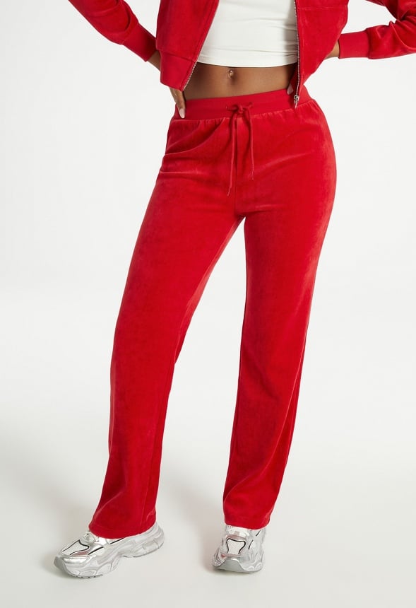 Velour Straight Pants