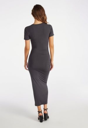 Ruched Midi T-Shirt Dress