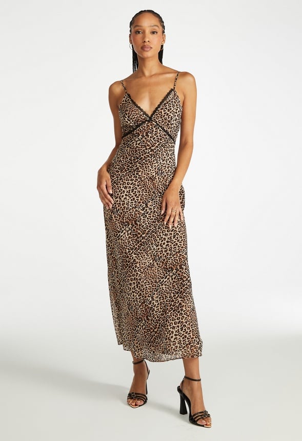 Lace Trim Maxi Slip Dress