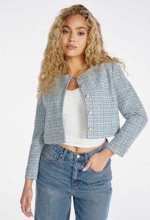 Cropped Tweed Blazer