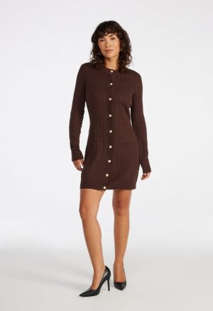 Cable Knit Cardigan Dress