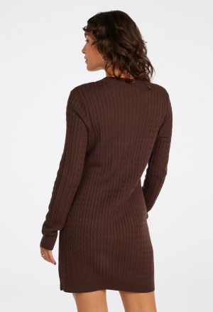 Cable Knit Cardigan Dress