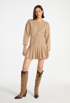 Sweater Mini Pleated Skirt