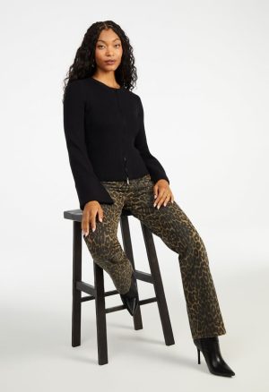 Zip Front Bell Sleeve Cardigan