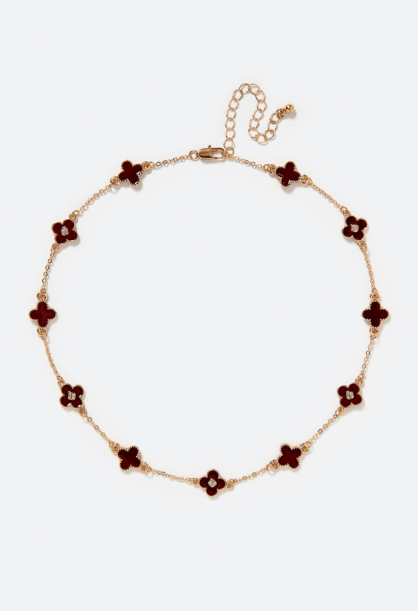 Liv Enamel Clover Necklace