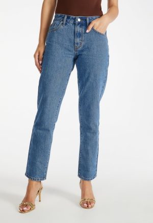 Brook Vintage Mid Rise Ankle Straight Leg Jeans