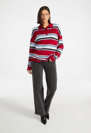 Oversized Striped Polo