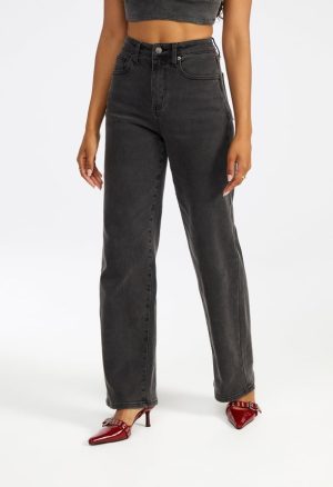 Ultra High Rise Straight Leg Denim Jeans