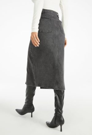Evan Denim Midi Skirt