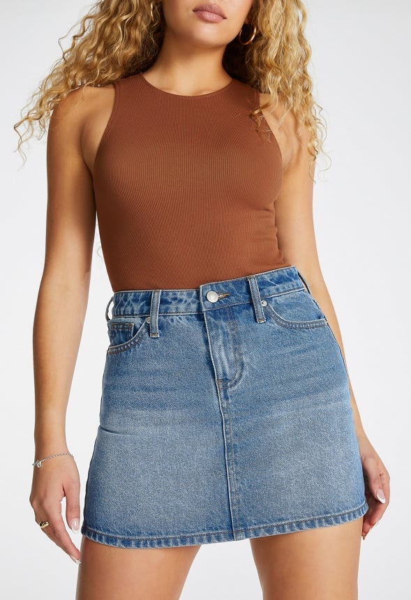 A-Line Mini Denim Skirt