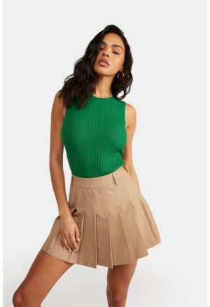 Pleated Mini Skirt
