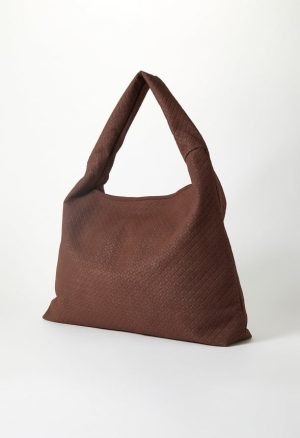 Woven Faux Suede Hobo Bag