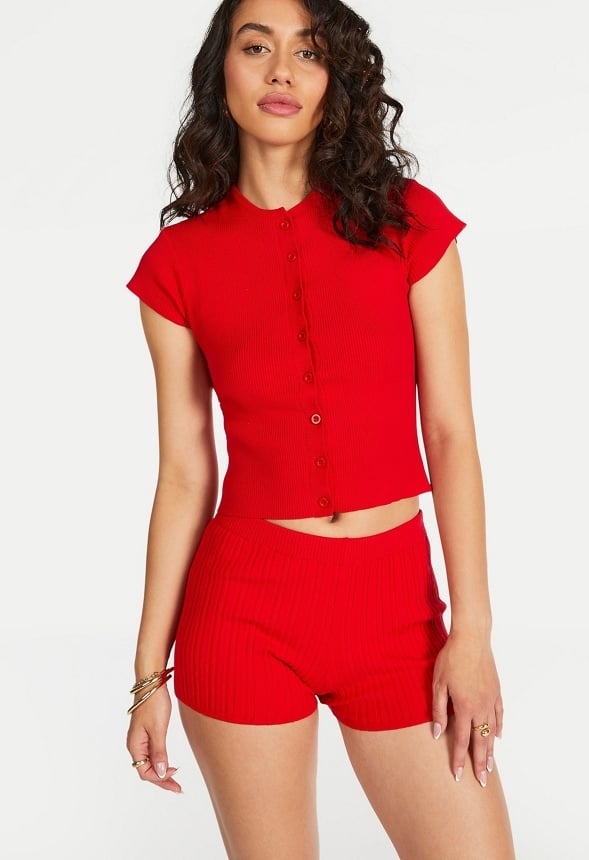 Sweater Rib Hot Shorts